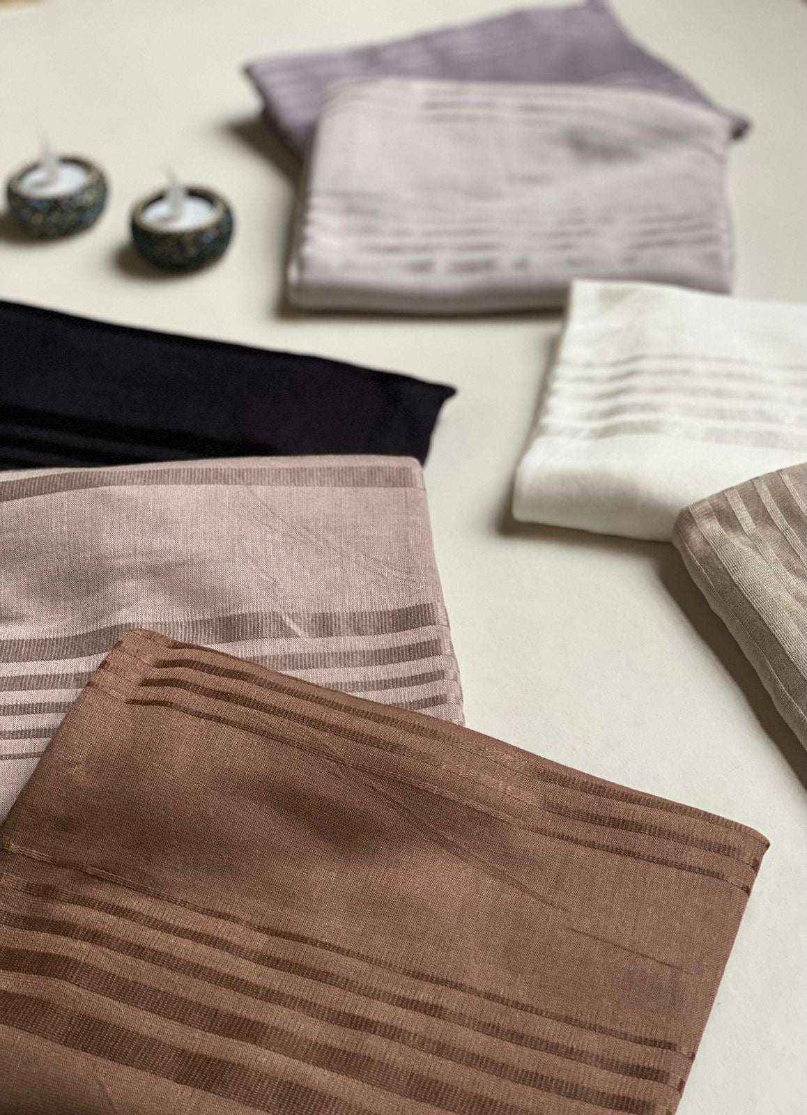 Stripped cotton lycra scarf