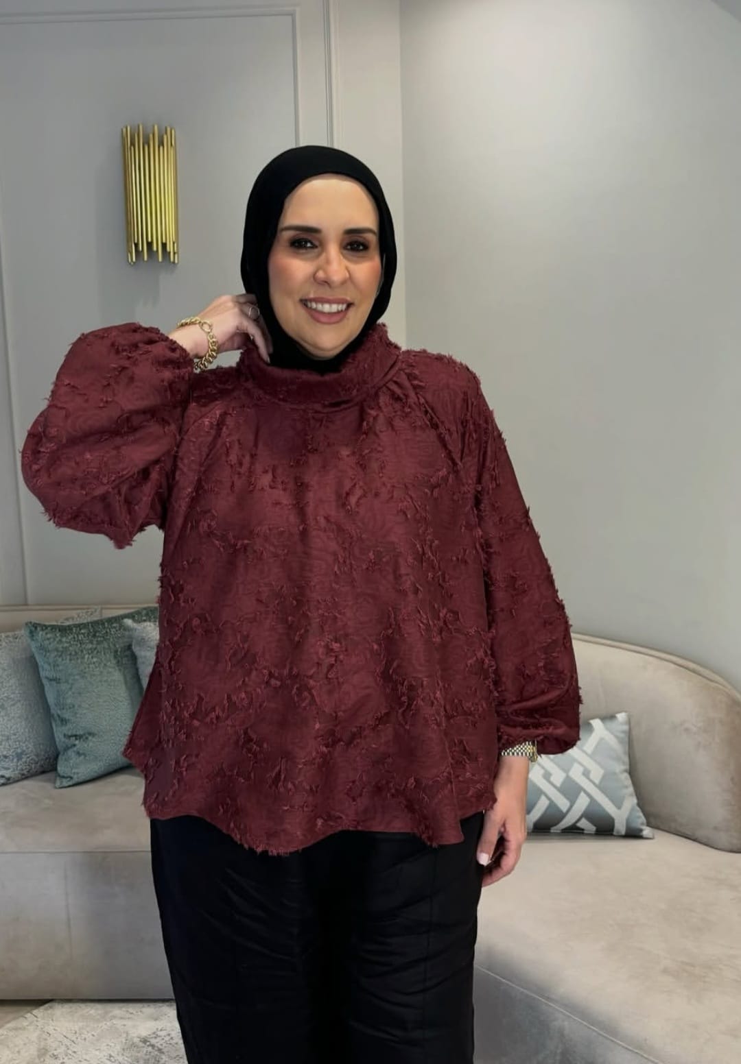 Burgandy top