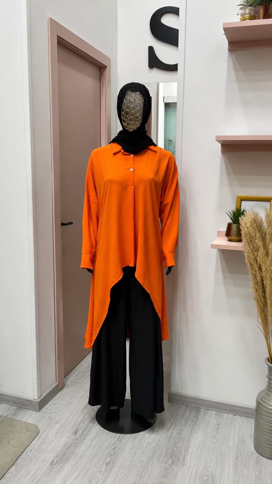 High low orange top