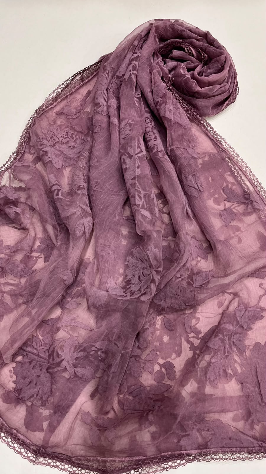 Purple velvet scarf
