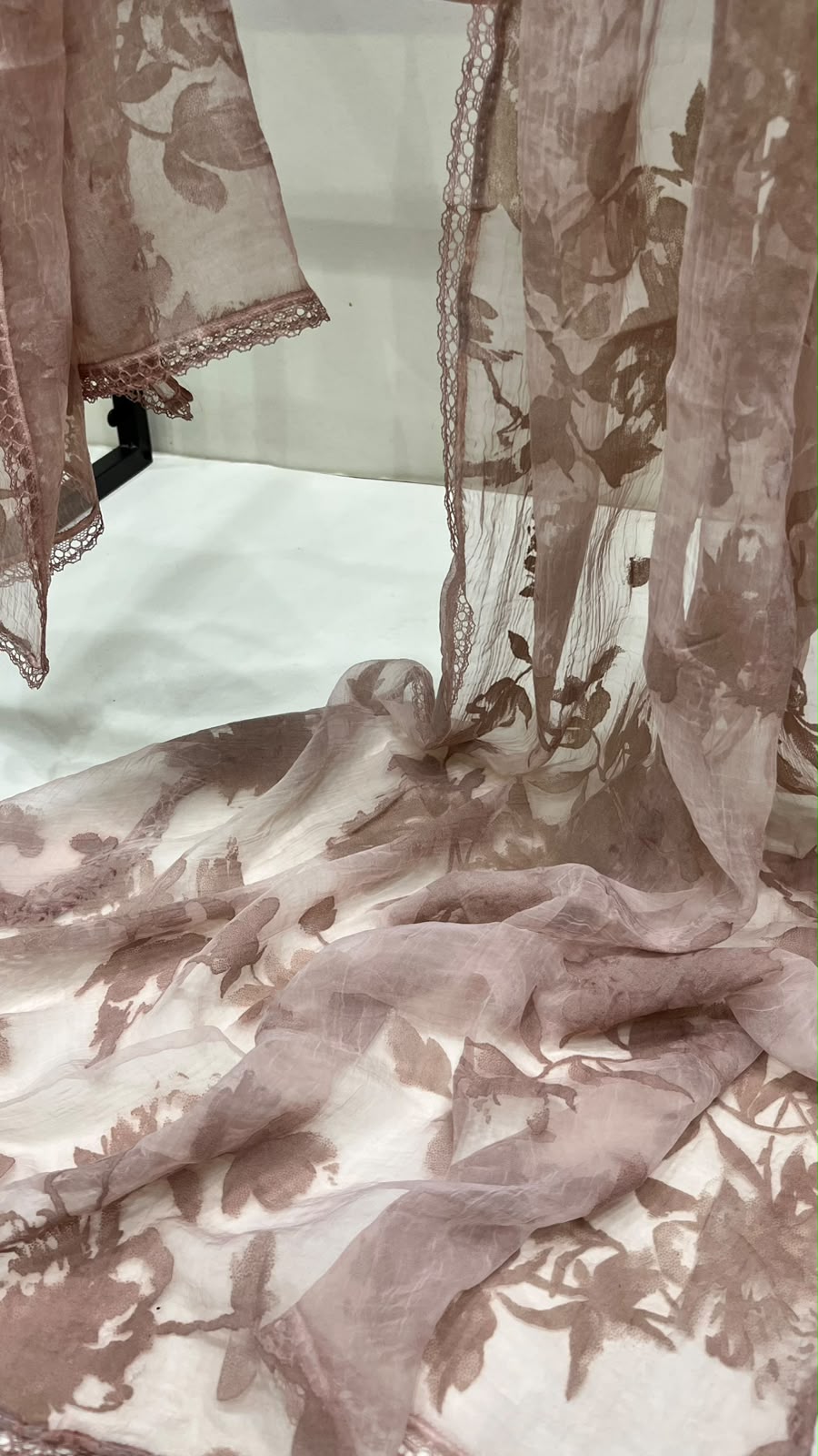 Pink velvet scarf