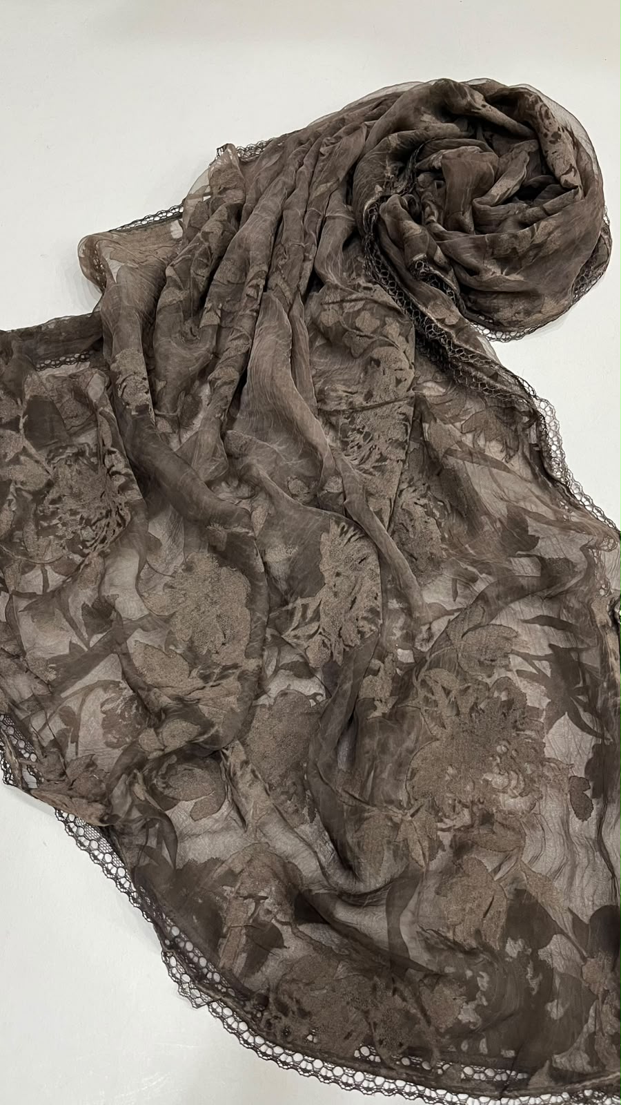 Brown velvet scarf