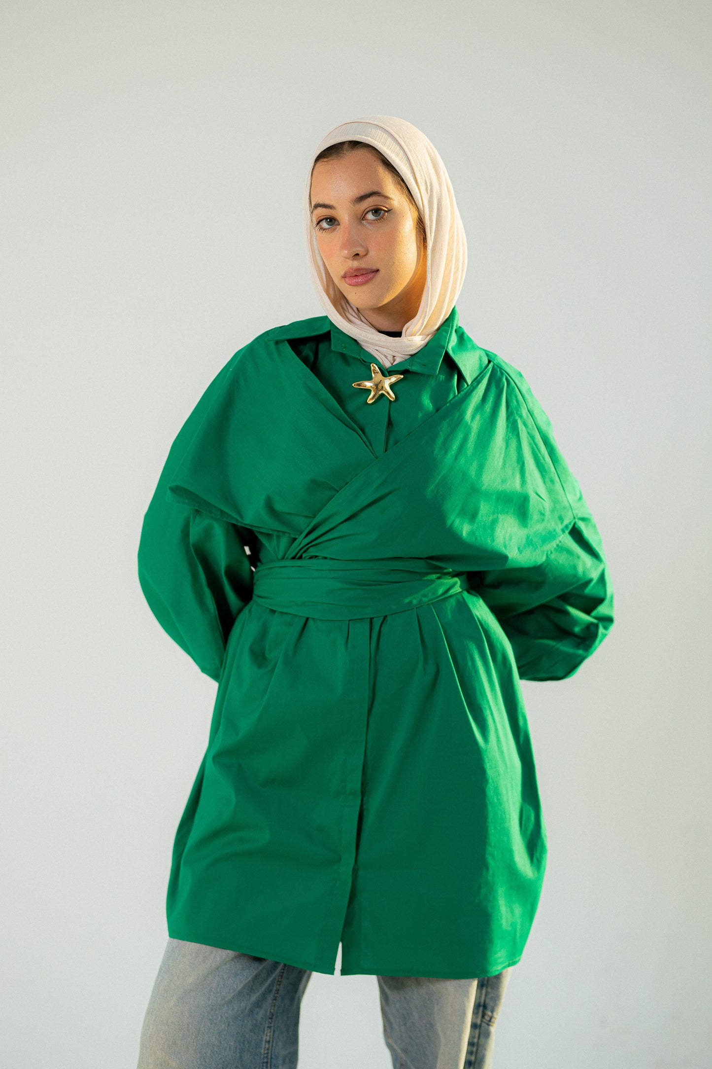 Multiway poplin shirt