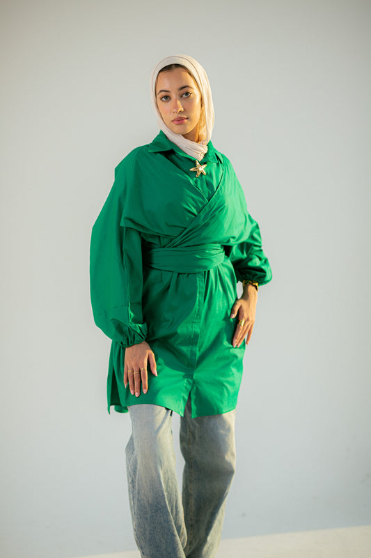 Multiway poplin shirt