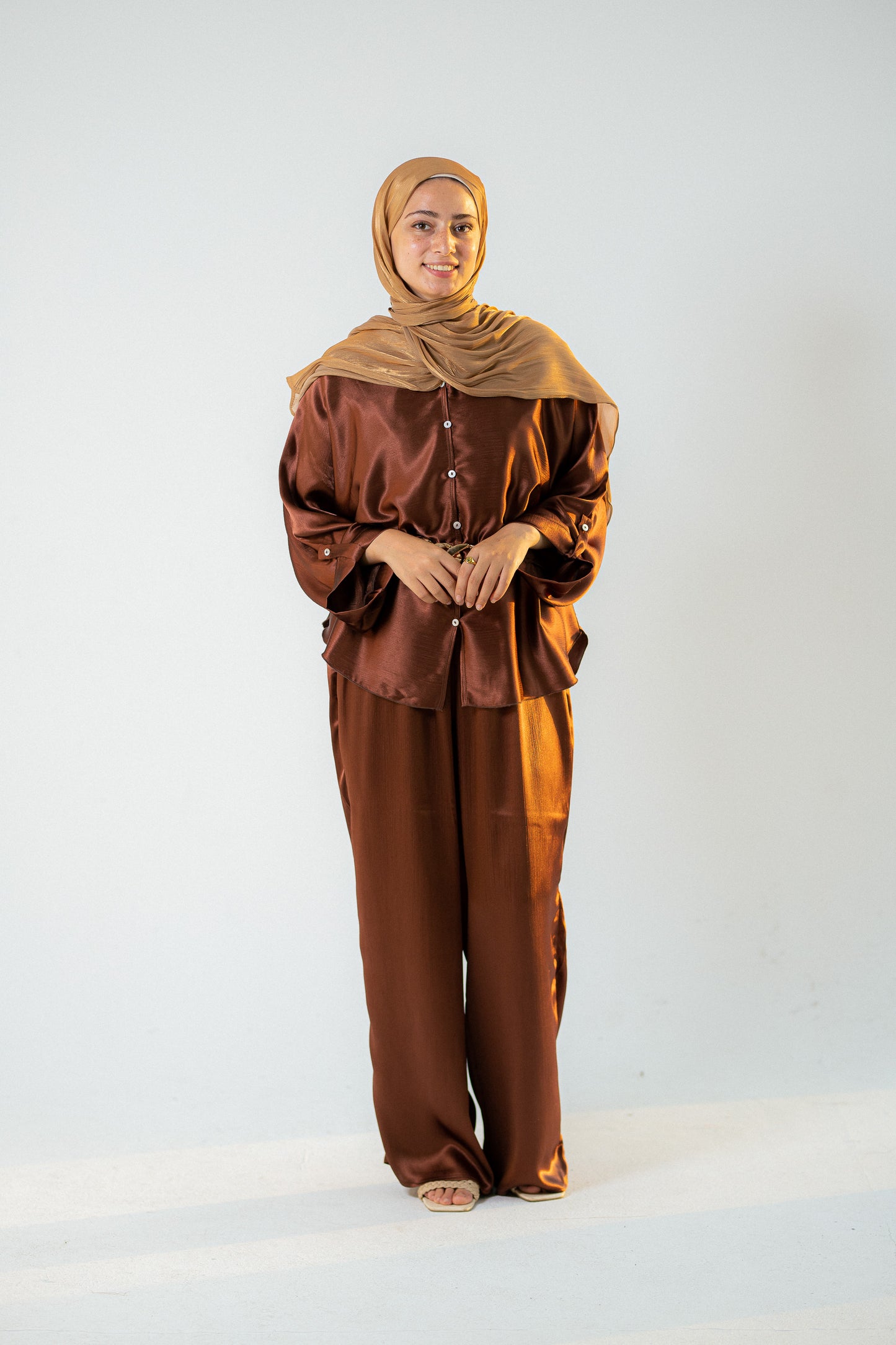 Copper satin set.