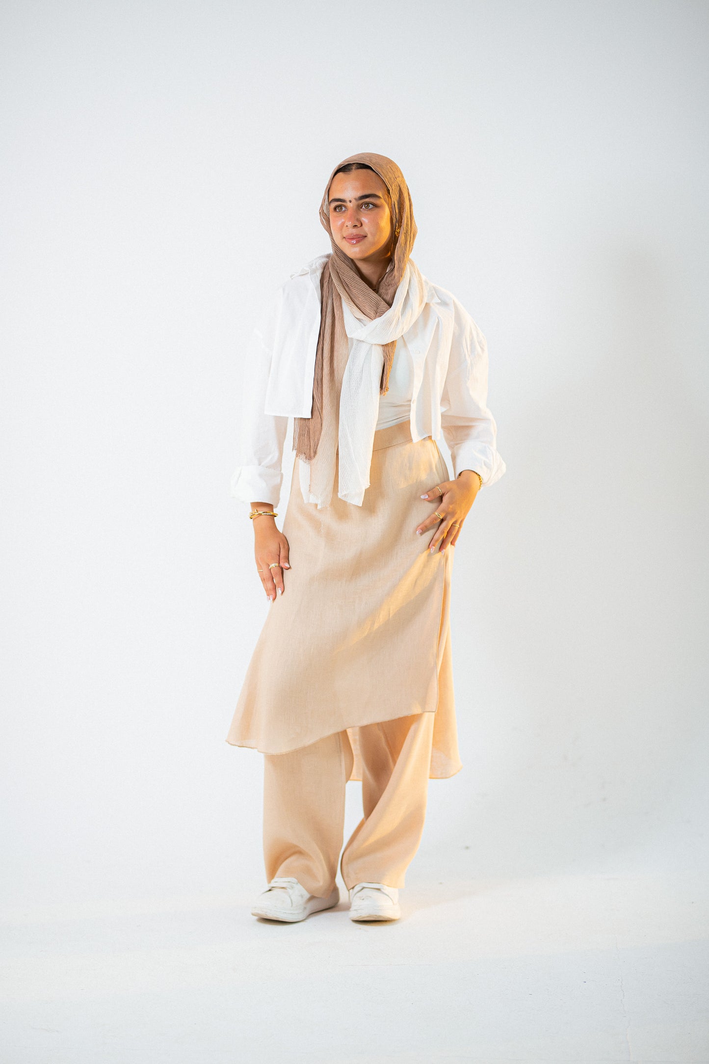 Layered chic pants.