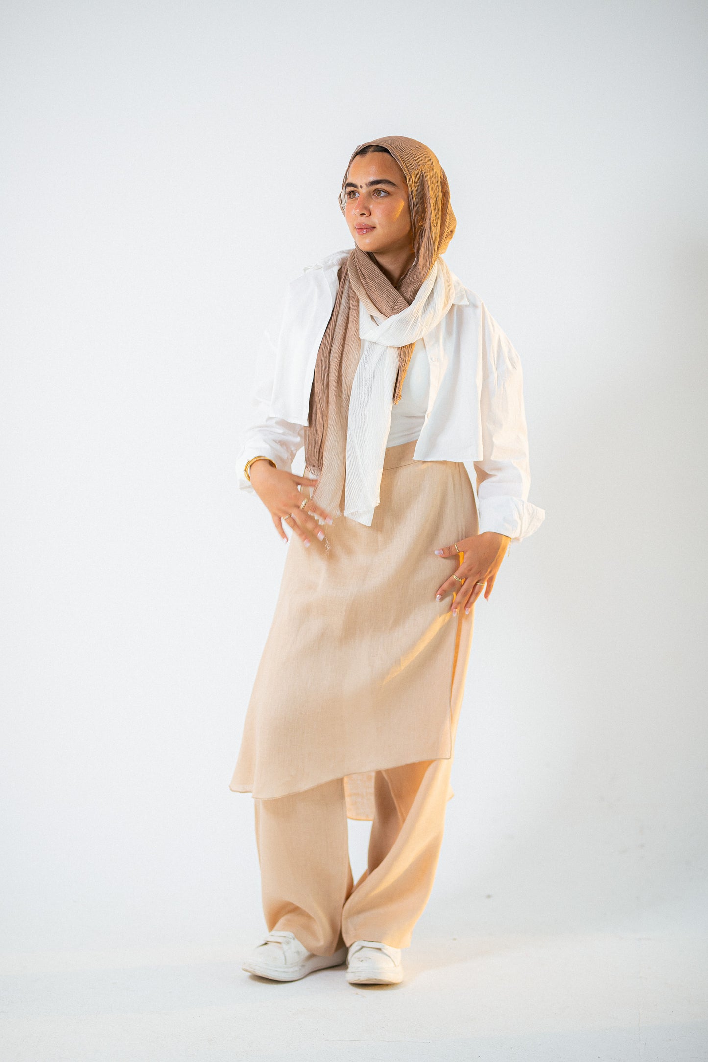 Layered chic pants.