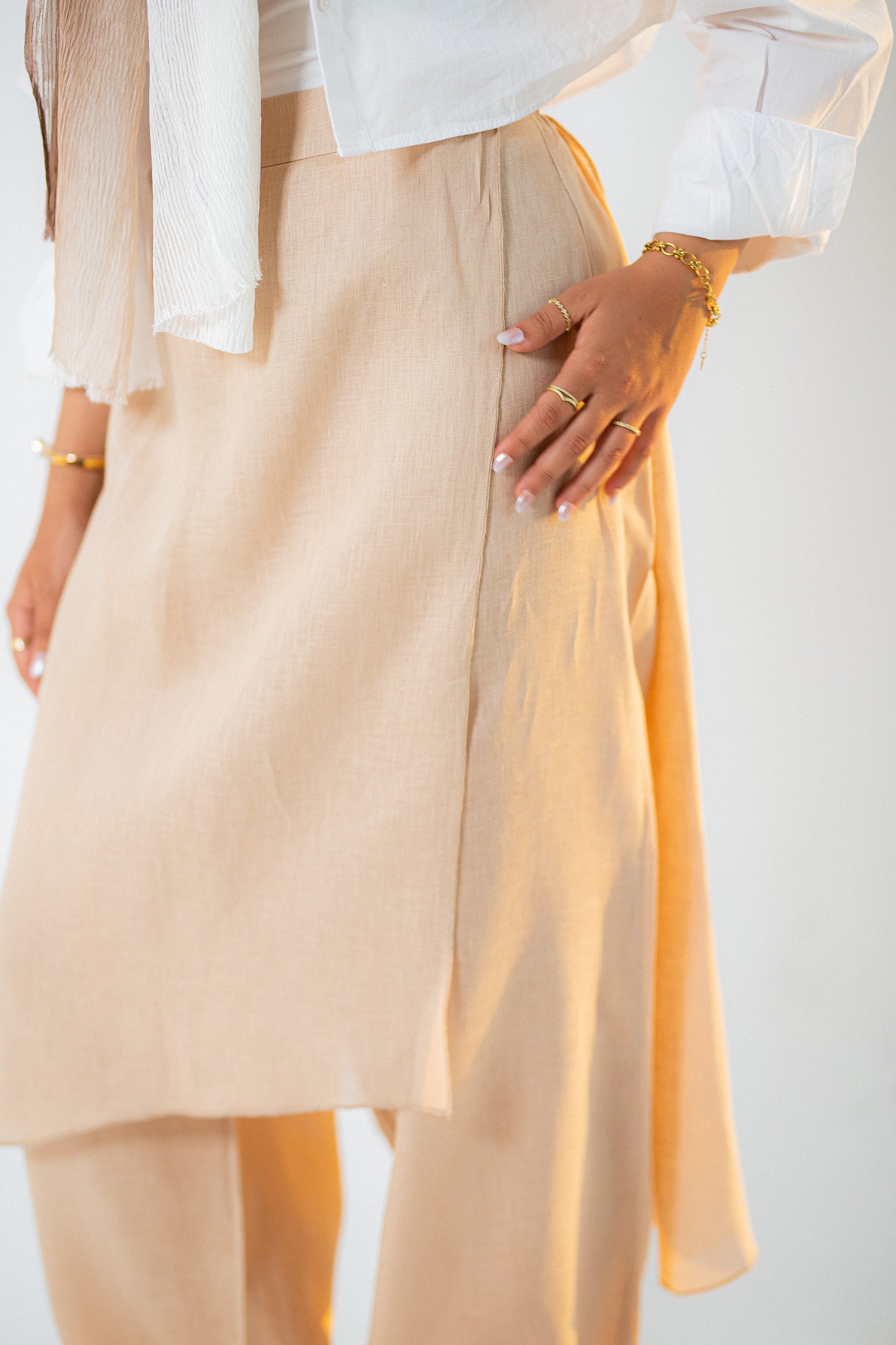 Layered chic pants.