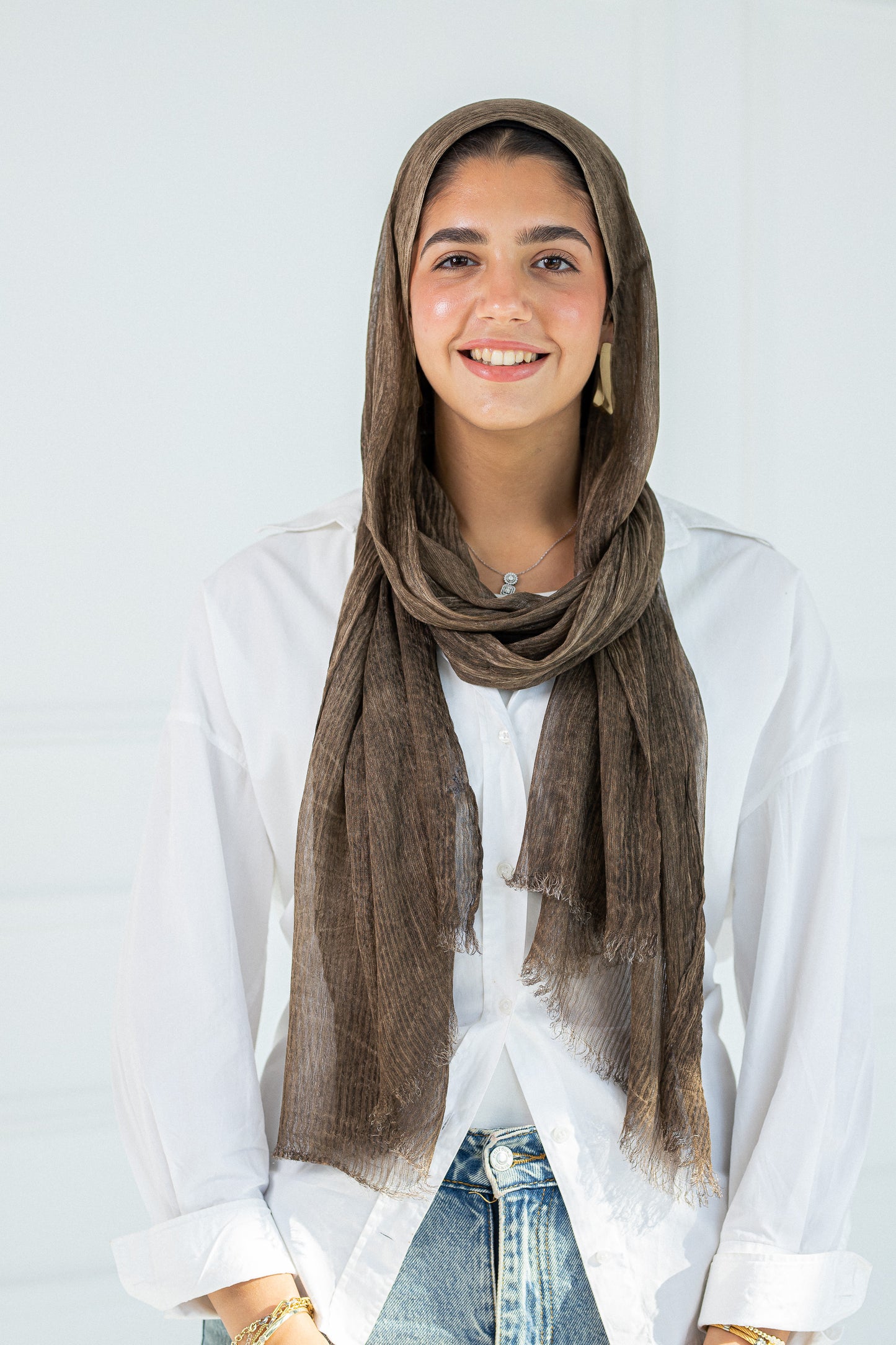 Feather loom scarf