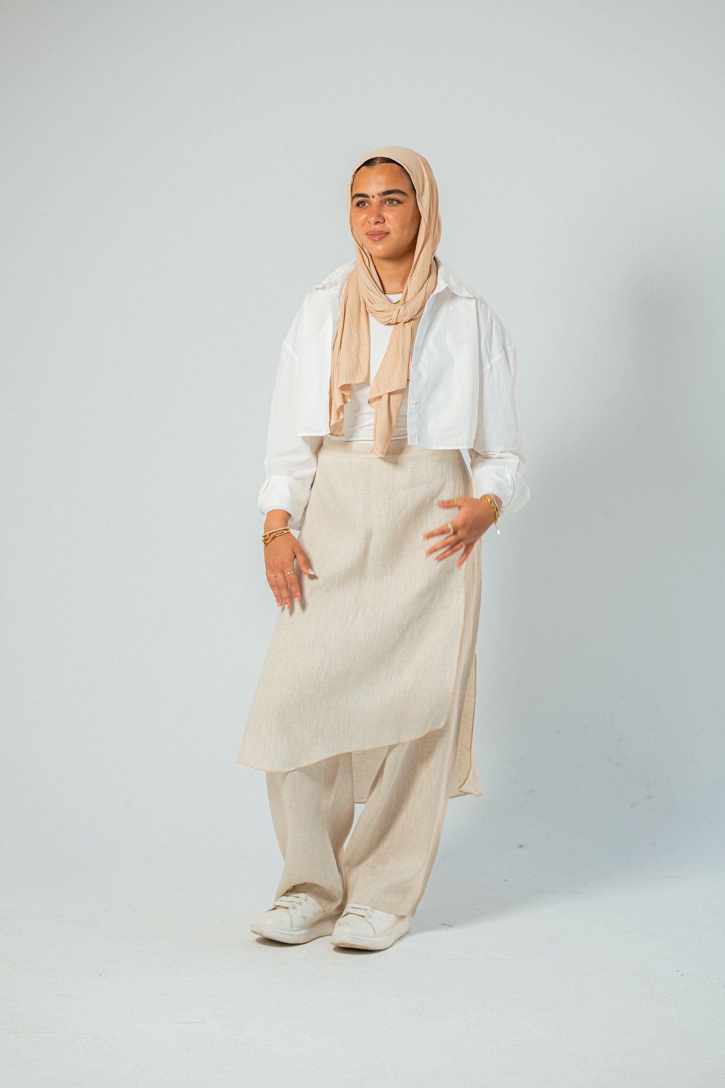 Layered chic pants.
