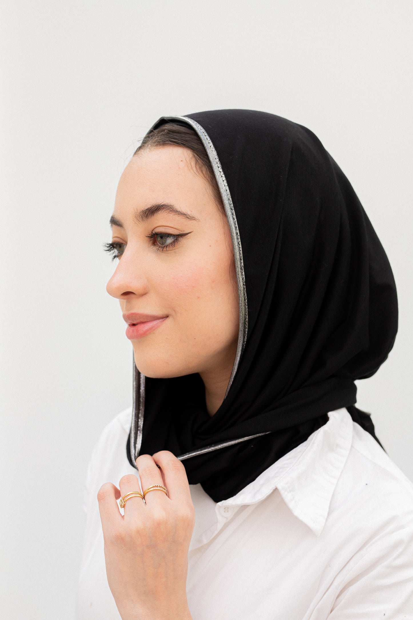 Shima scarf/silver border