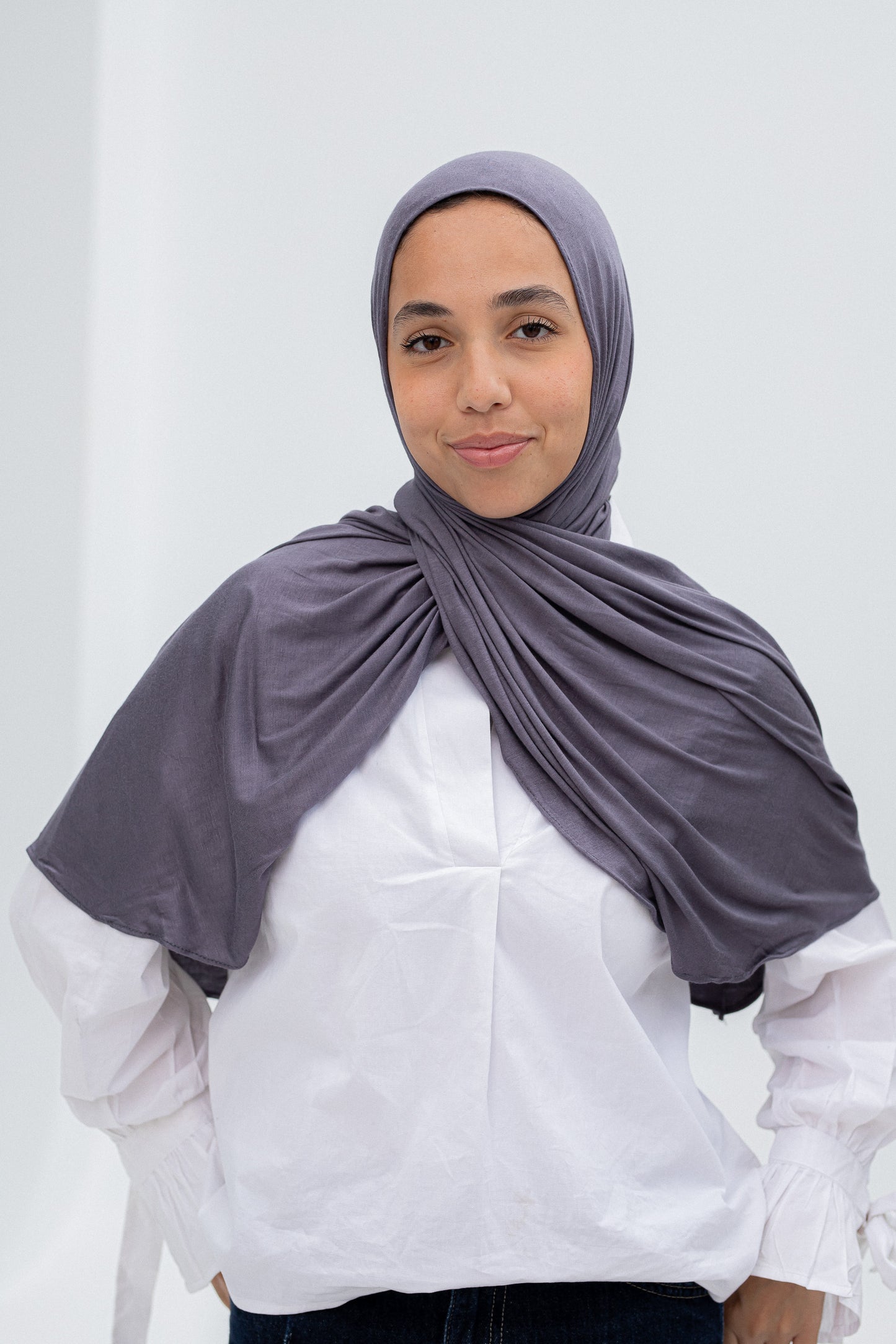 Dark grey slipon scarf