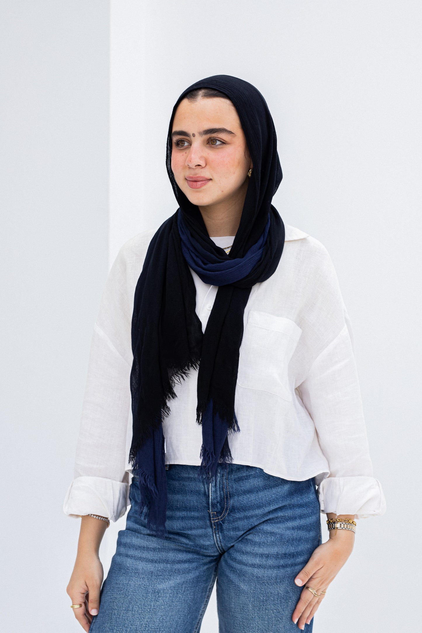 Gradia scarf/blue&blacl