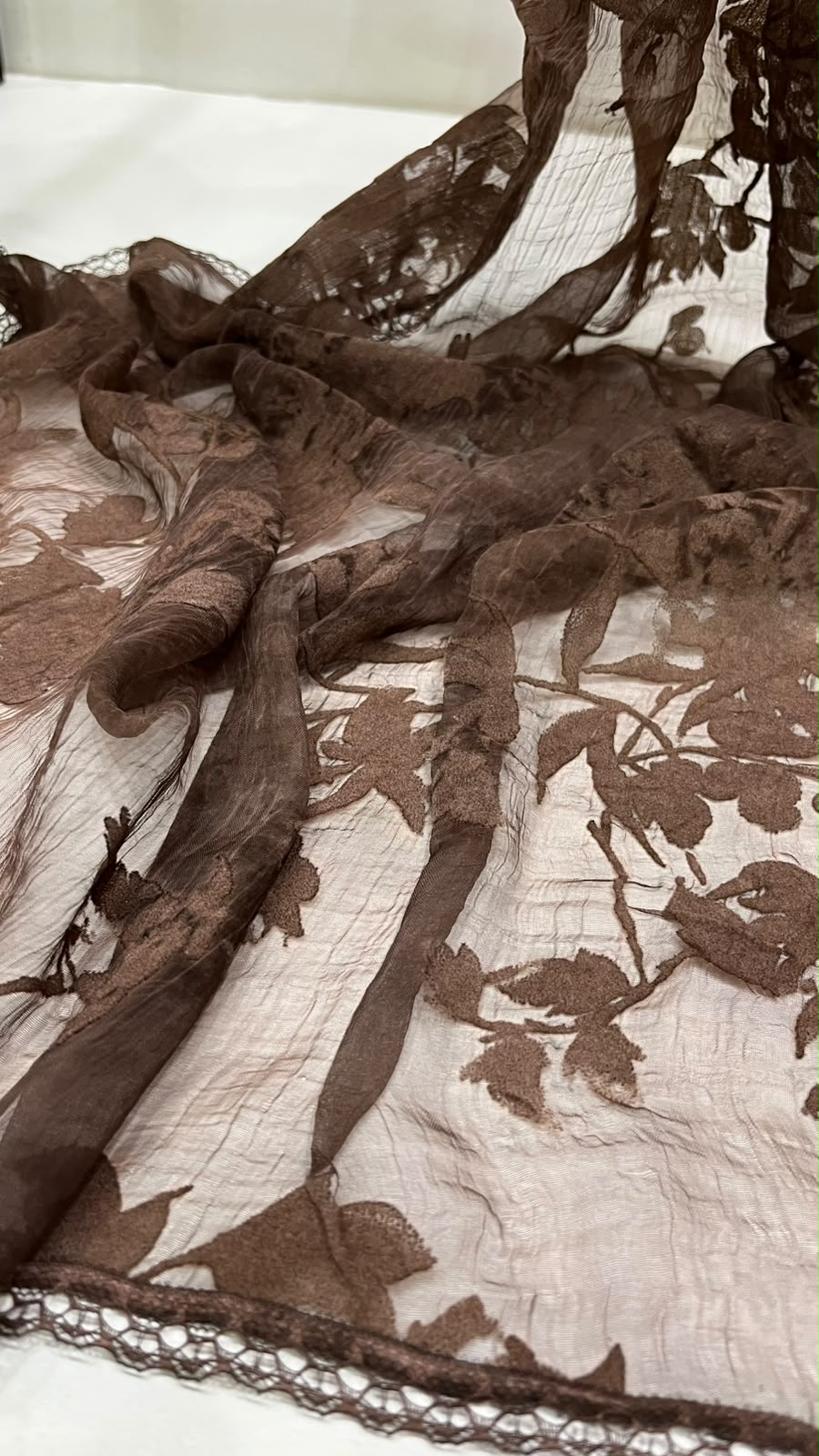 Brown velvet scarf