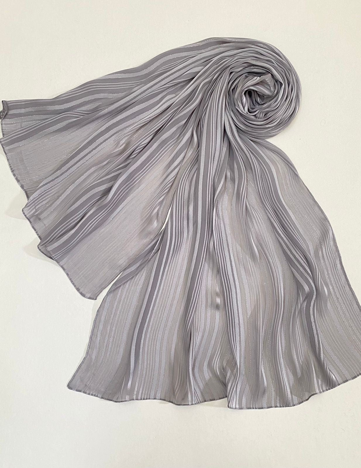 Chiffon grey scarf.