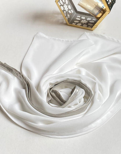 Offwhite twist chiffon with border