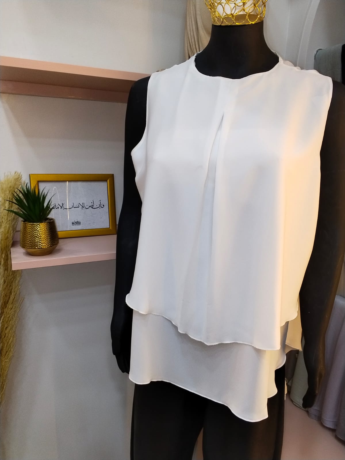Top ruffled crepe shirt
