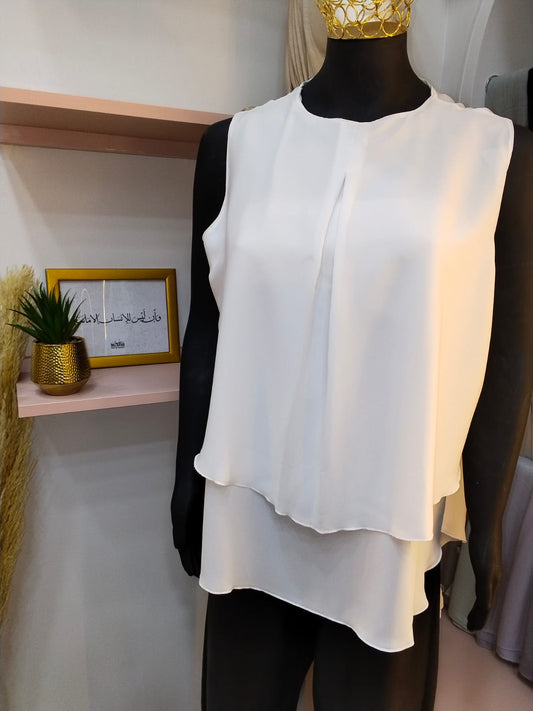 Top ruffled crepe shirt