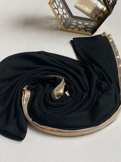 Shimmer cotton lycra tuck’n scarf.