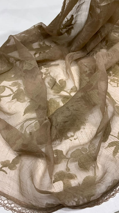 Dark beige velvet scarf