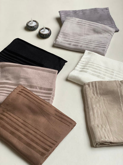 Stripped cotton lycra scarf