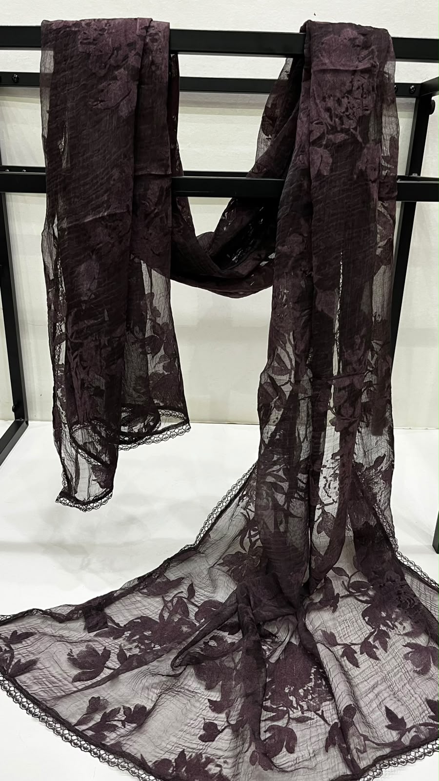 Burgundy velvet scarf