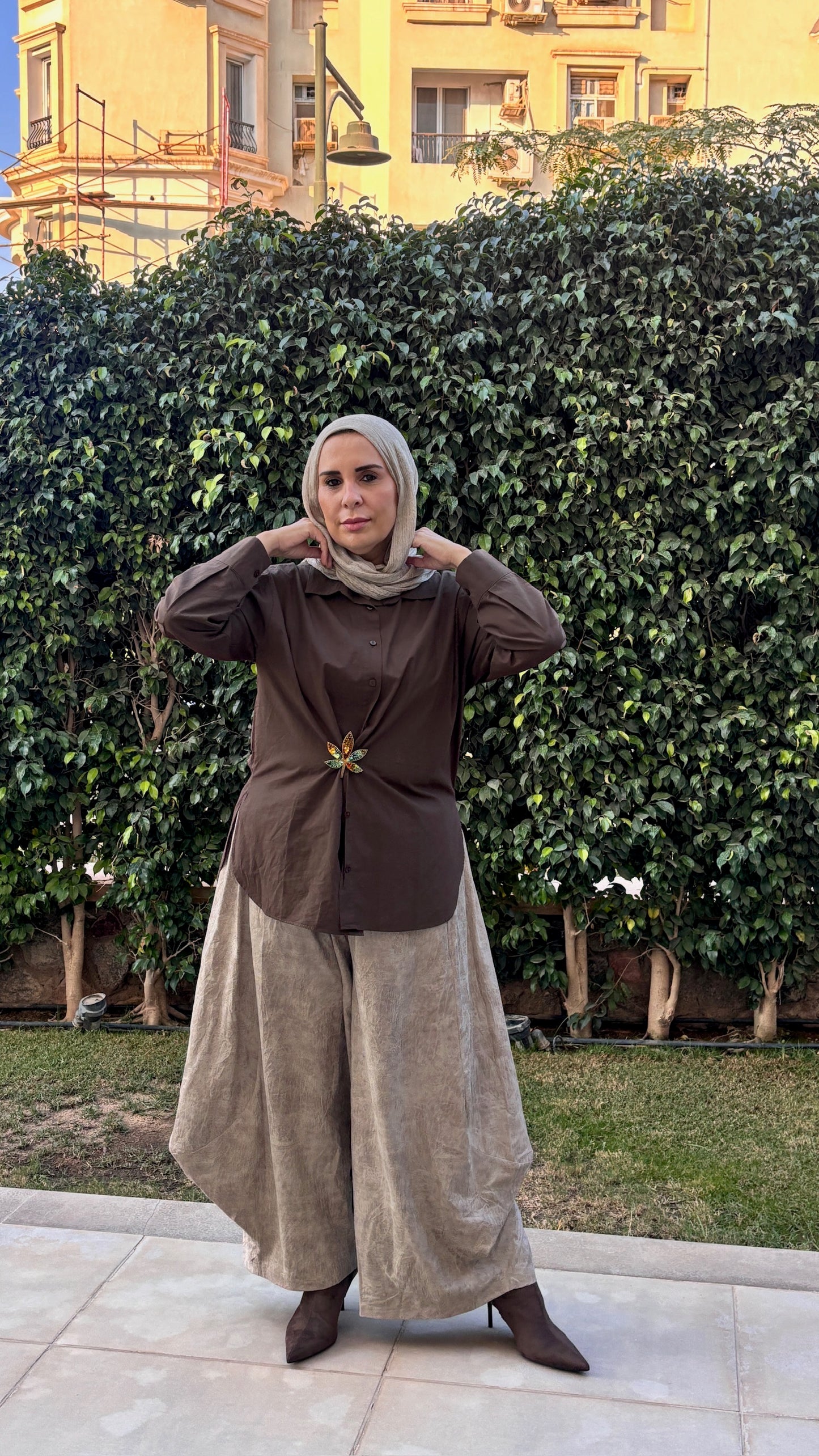 Signature wide pants.