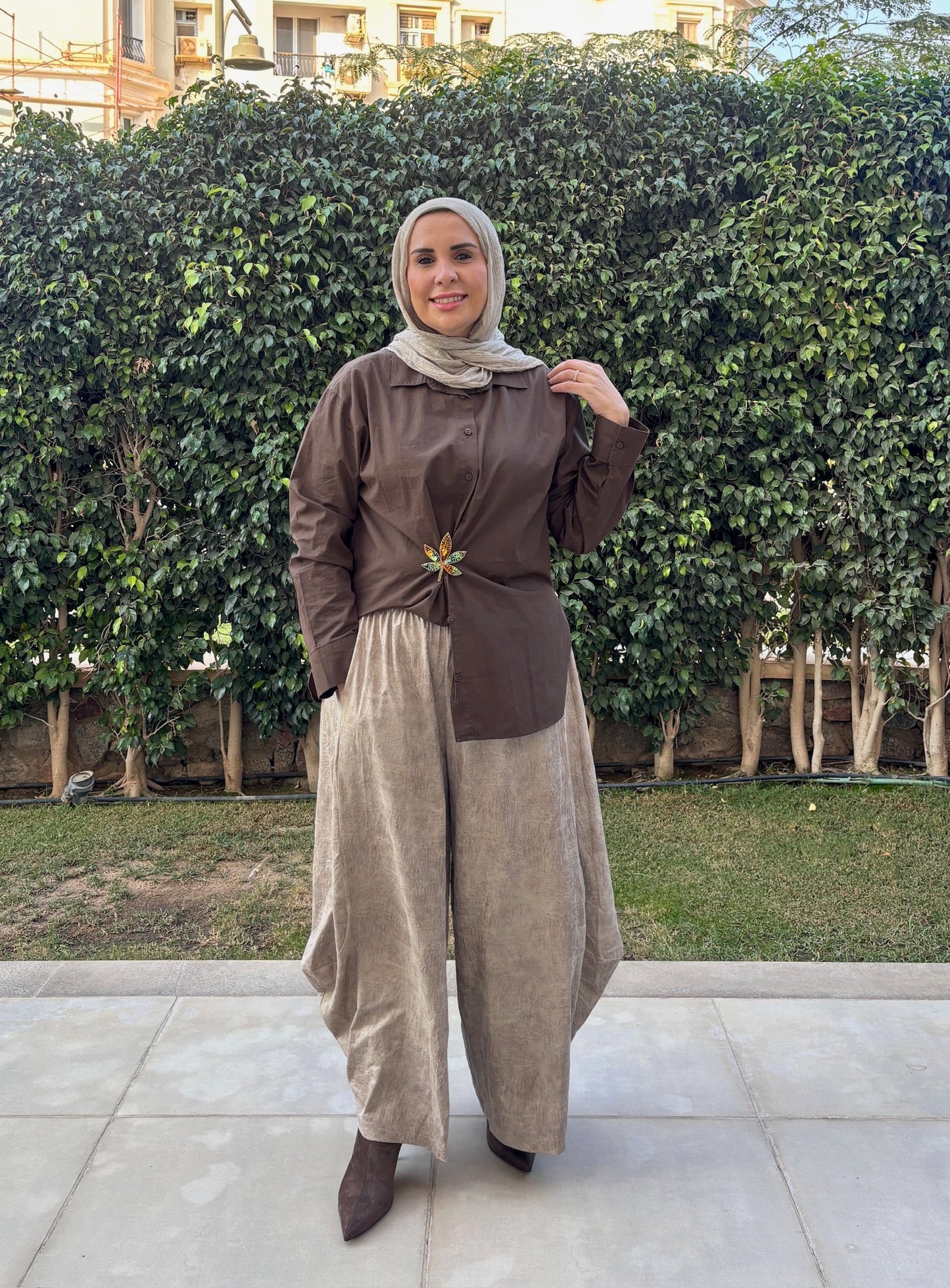 Signature wide pants.