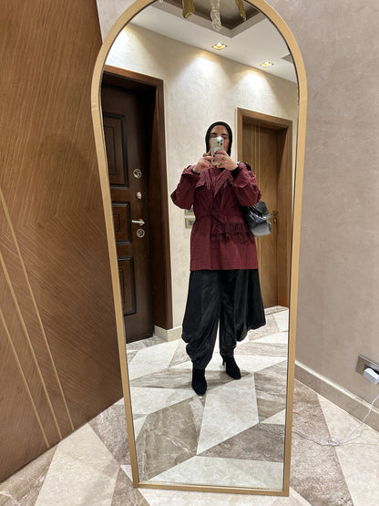 Soft edge crushed leather pants.