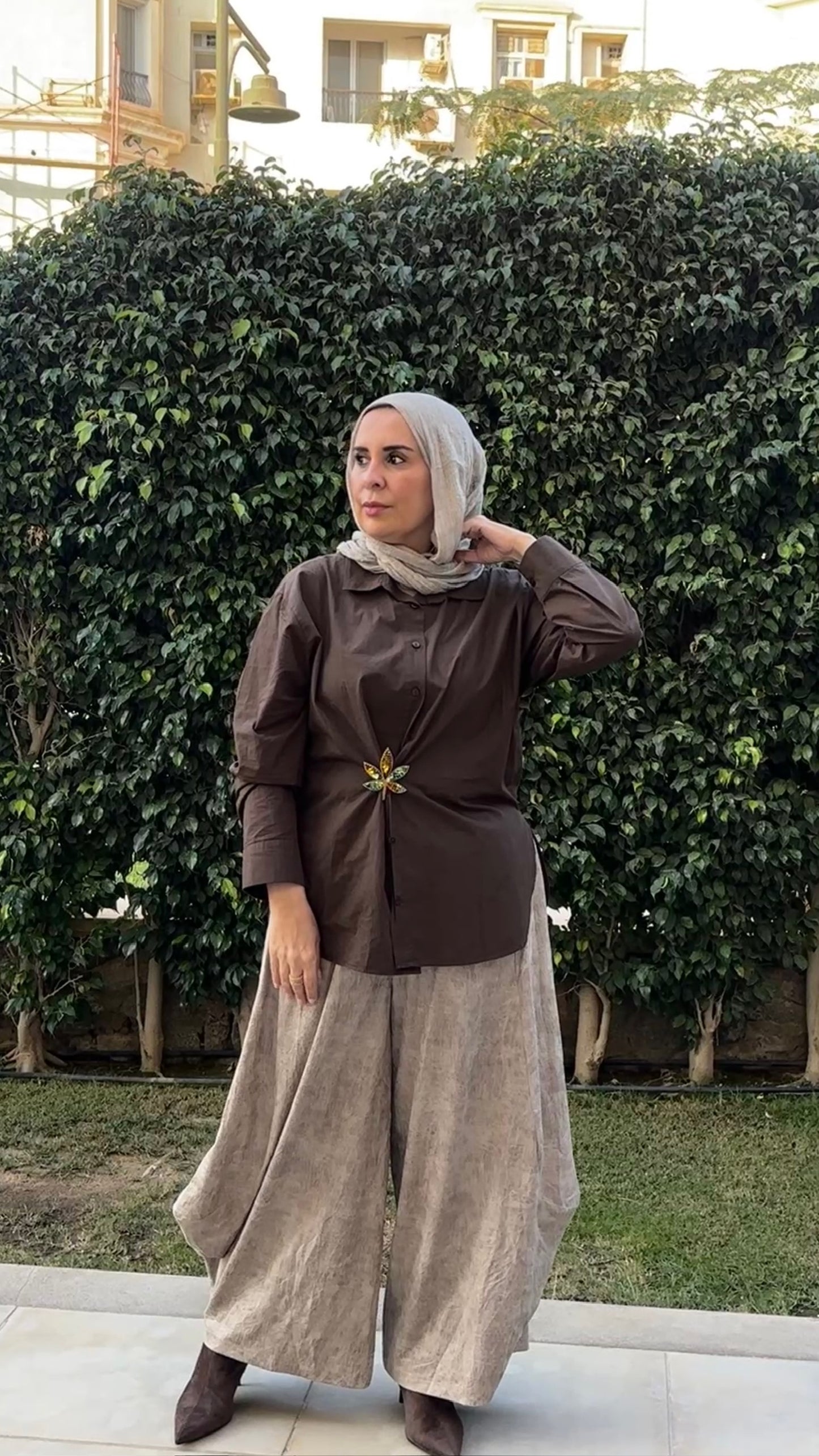 Signature wide pants.