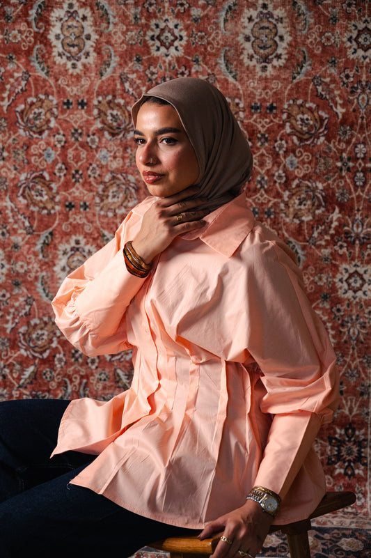 Sculpted poplin blouse