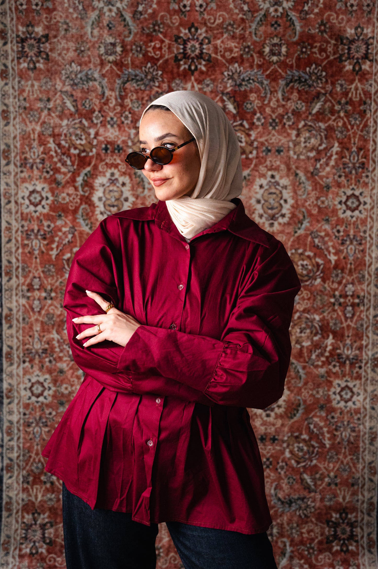 Sculpted poplin blouse