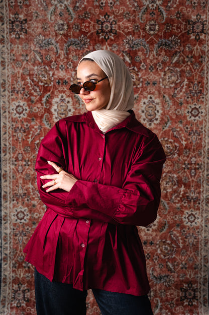 Sculpted poplin blouse