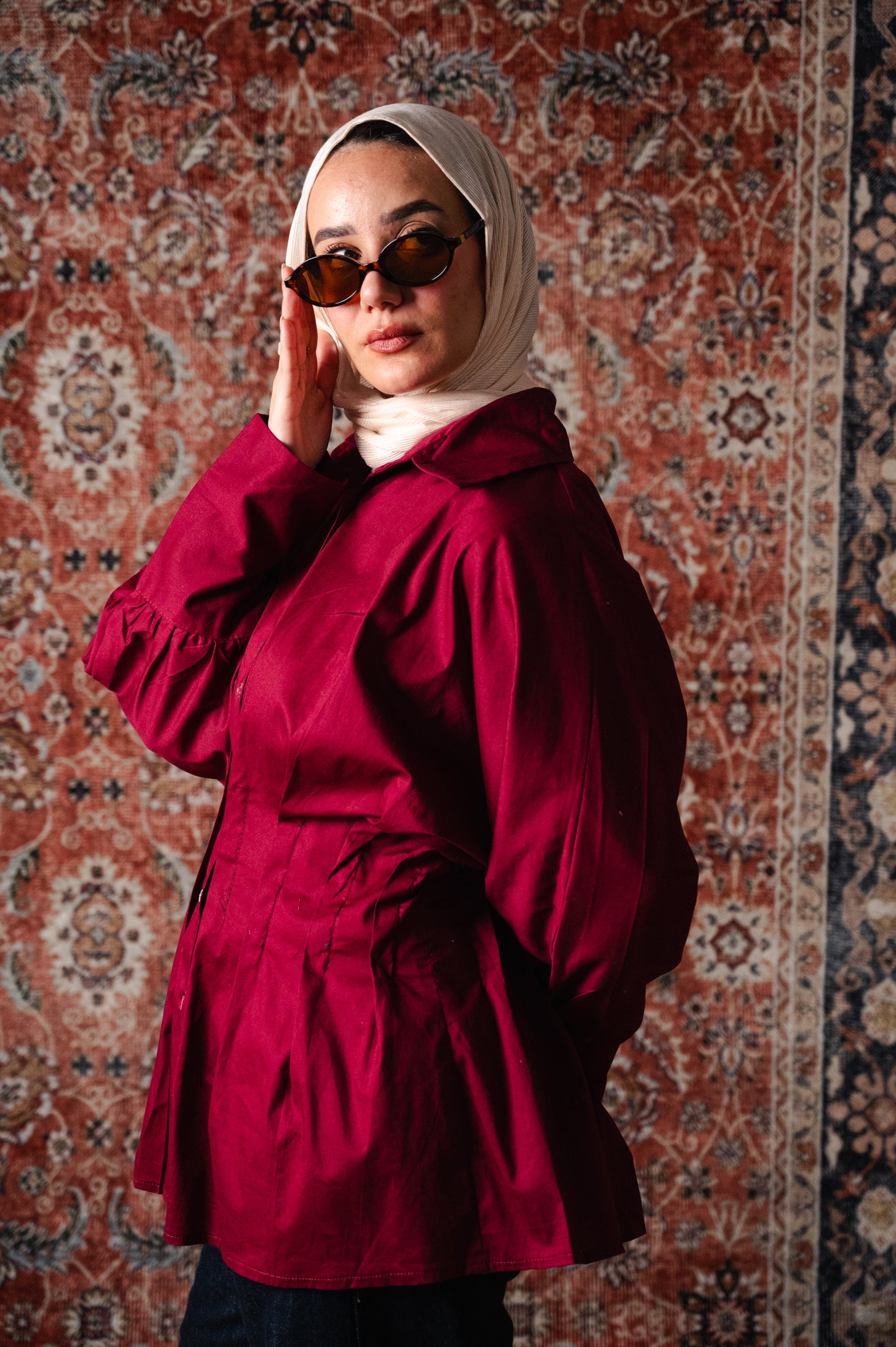 Sculpted poplin blouse