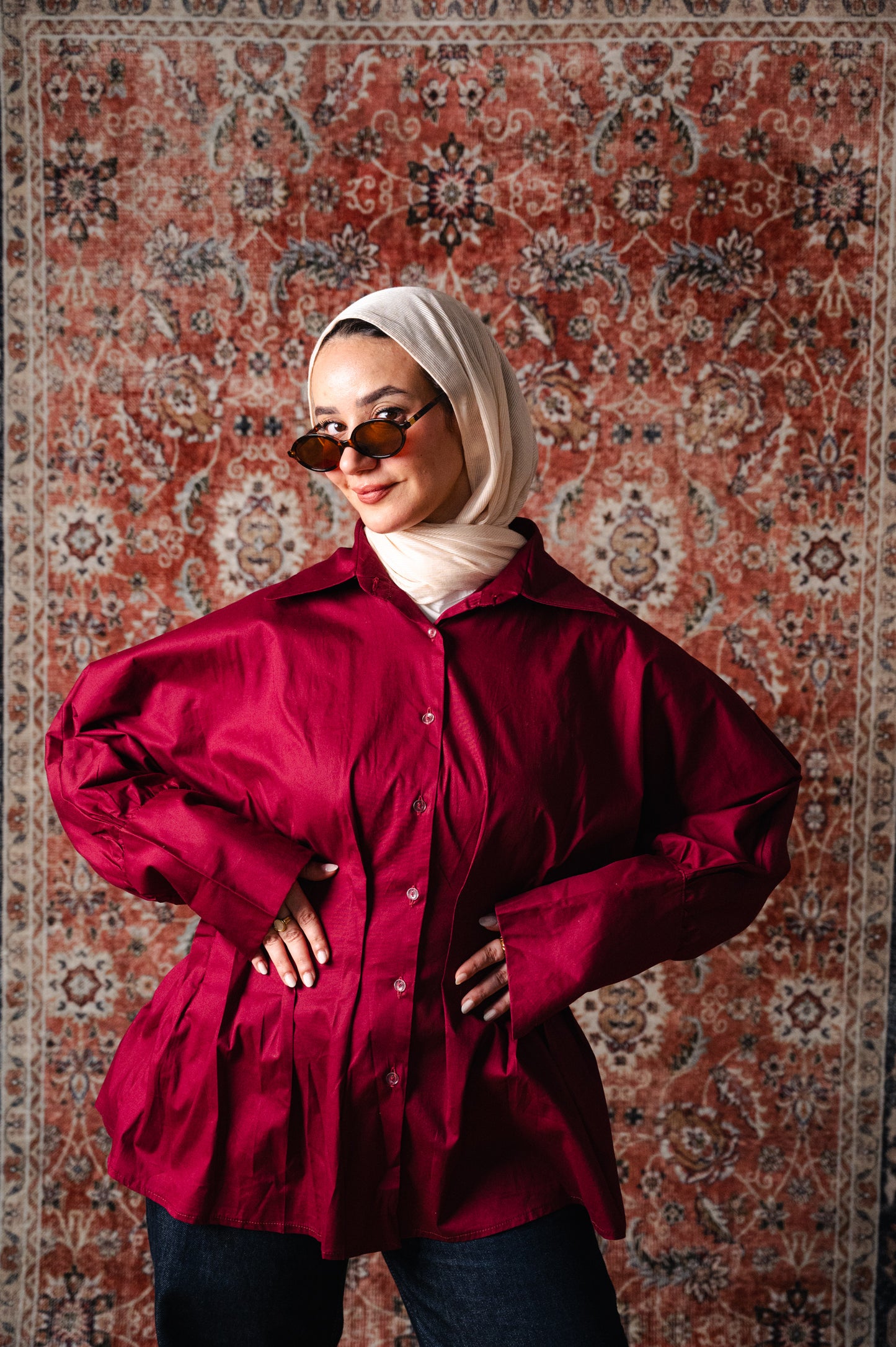 Sculpted poplin blouse