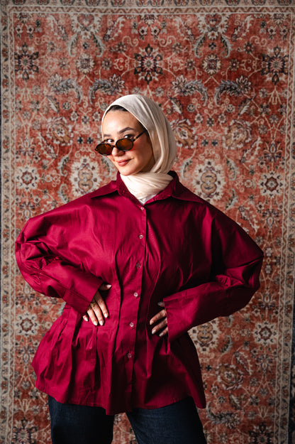 Sculpted poplin blouse