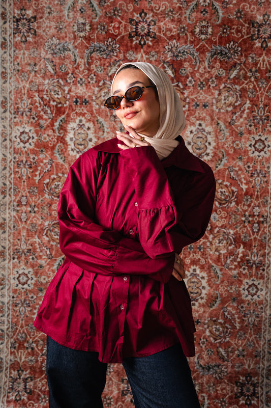 Sculpted poplin blouse