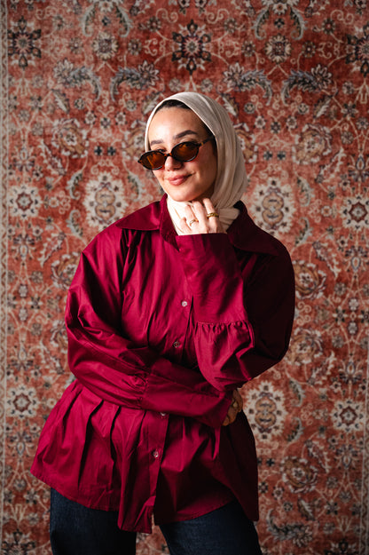 Sculpted poplin blouse