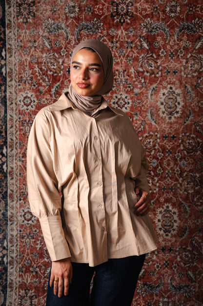 Sculpted poplin blouse