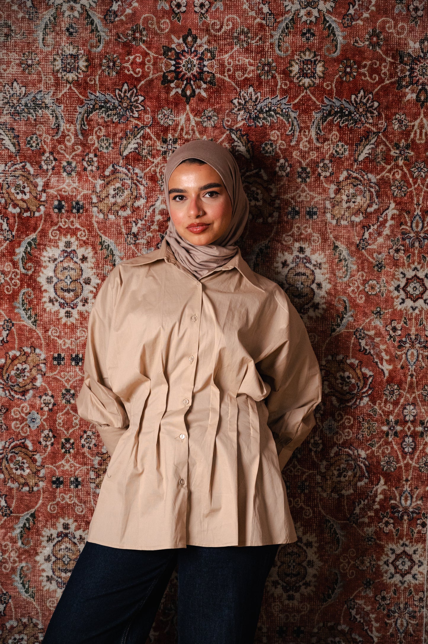 Sculpted poplin blouse