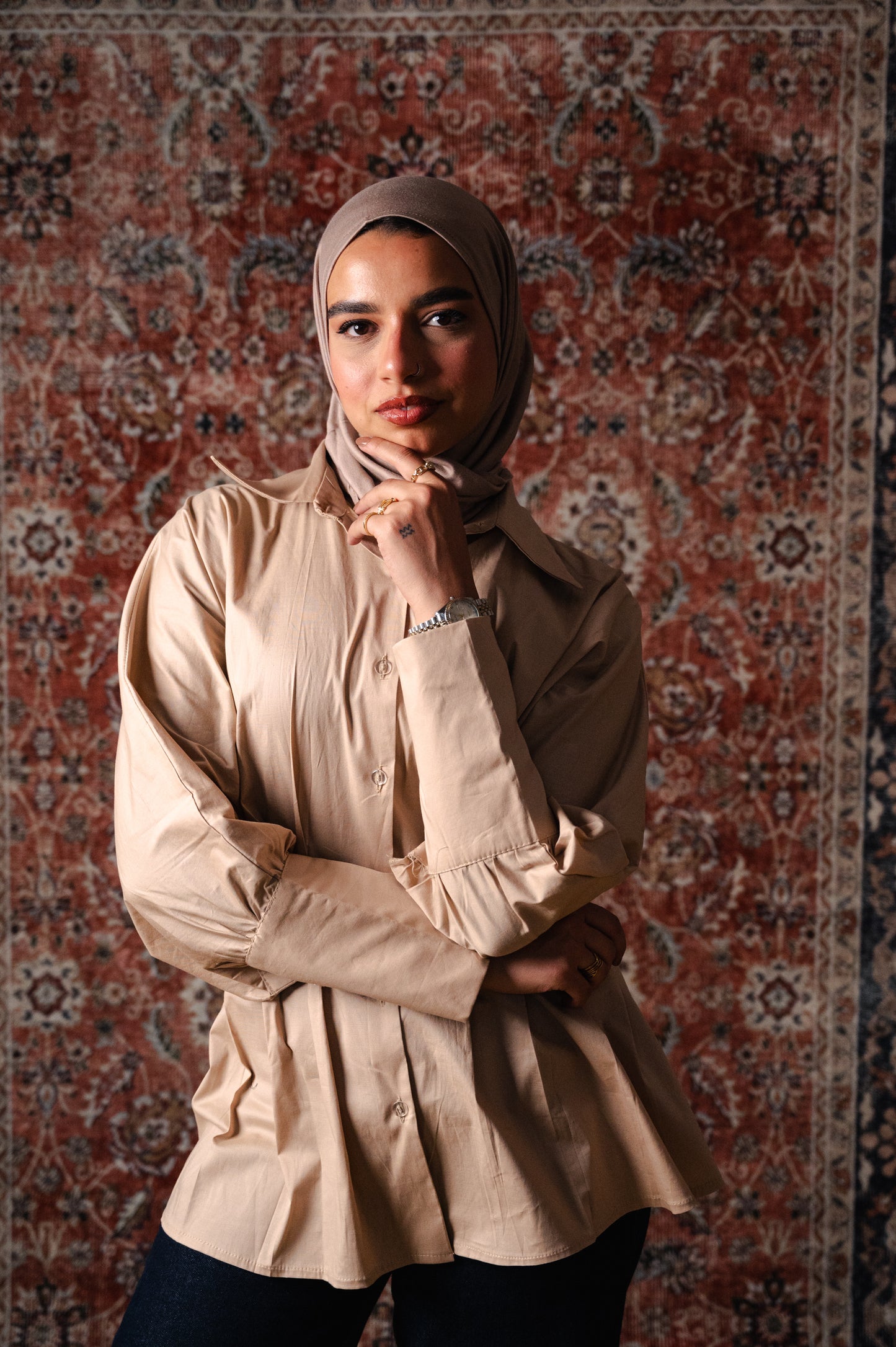 Sculpted poplin blouse