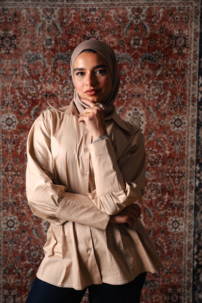 Sculpted poplin blouse