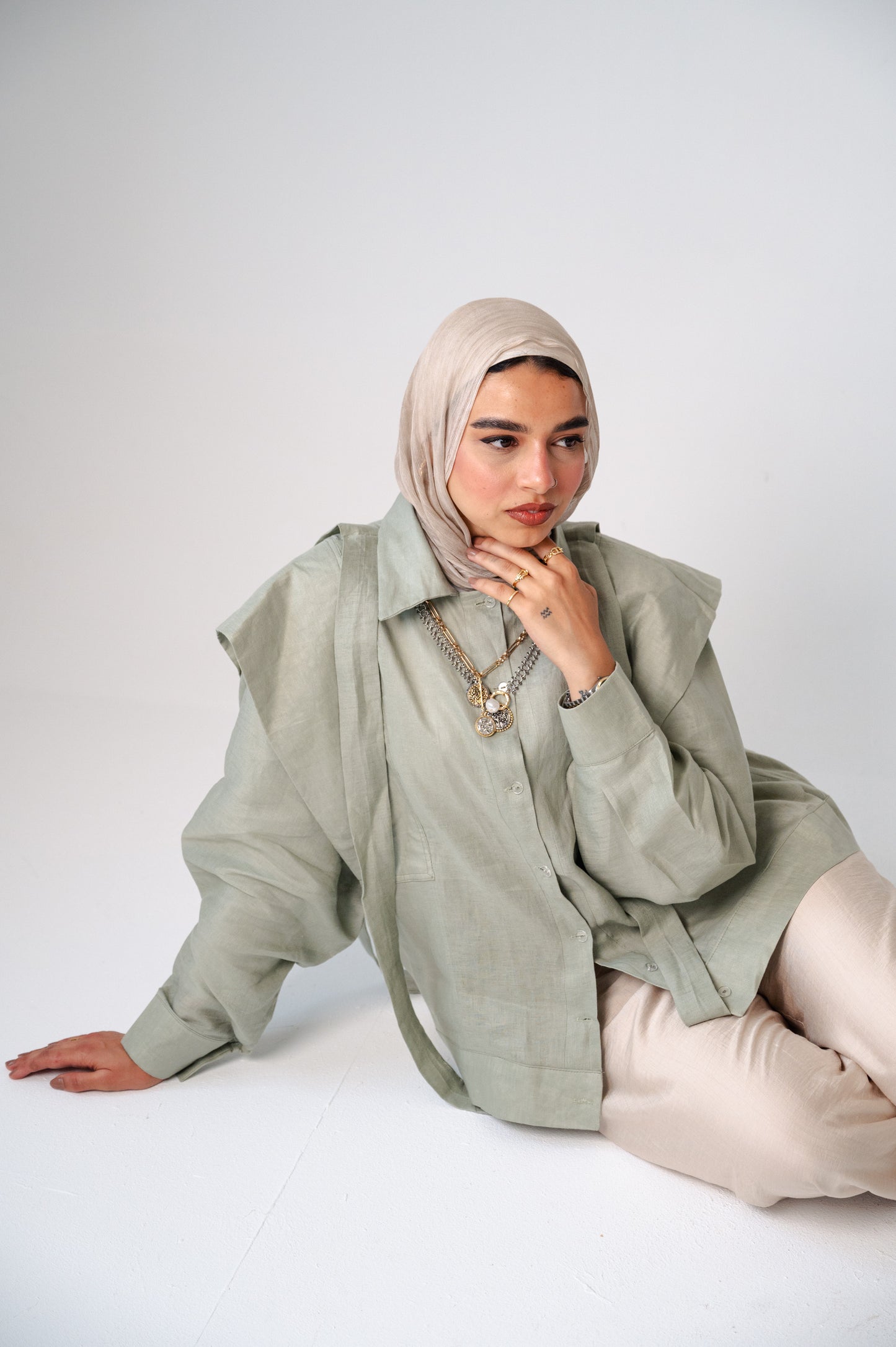 Sage Whisper-Pure Linen Shirt