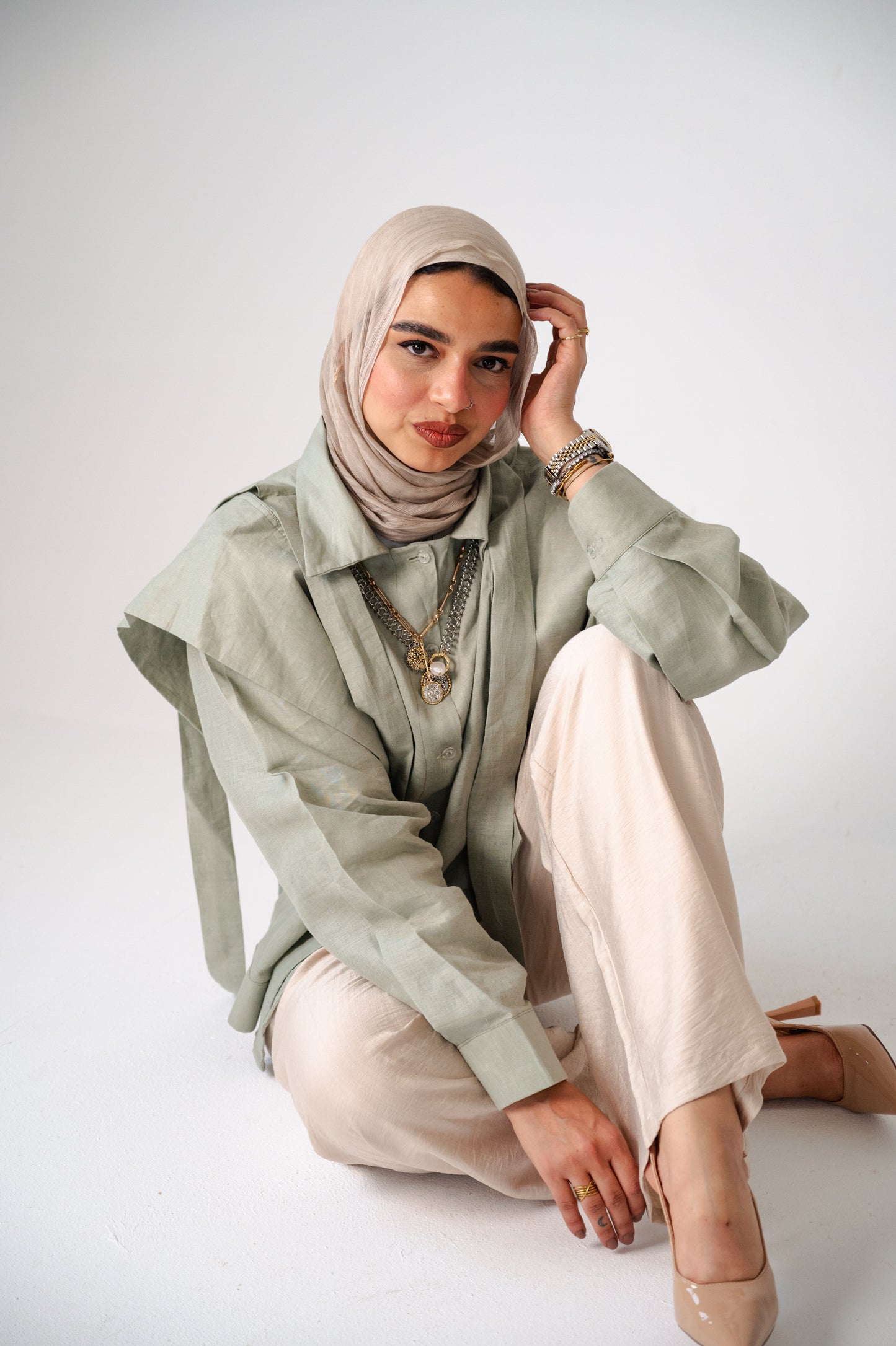 Sage Whisper-Pure Linen Shirt