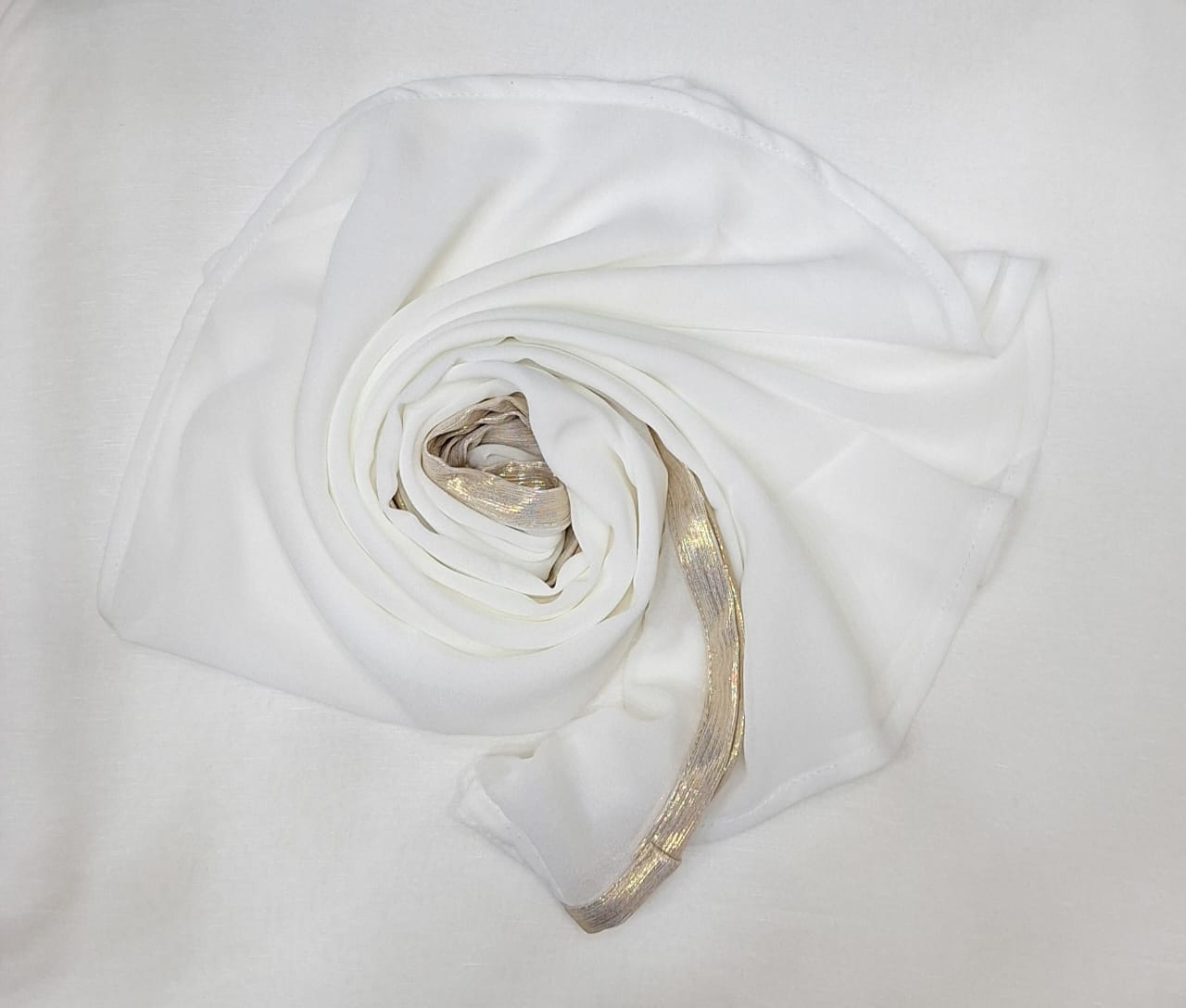 Offwhite twist chiffon with border