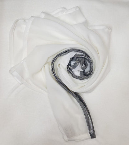 Offwhite twist chiffon with border