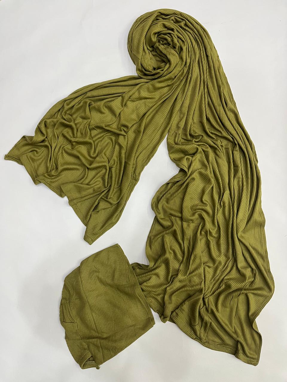 Orelia stripped cotton lycra scarf with matching bandana