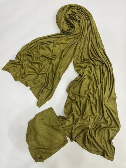 Orelia stripped cotton lycra scarf with matching bandana