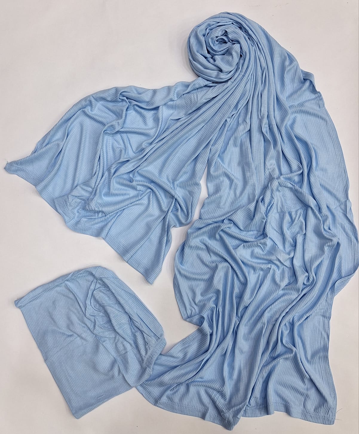 Orelia stripped cotton lycra scarf with matching bandana