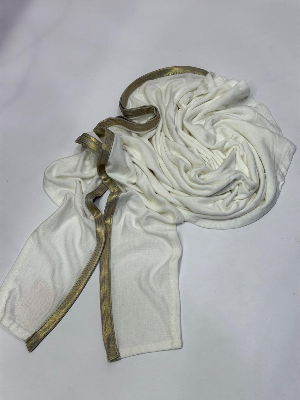 Shima scarf gold/ off white